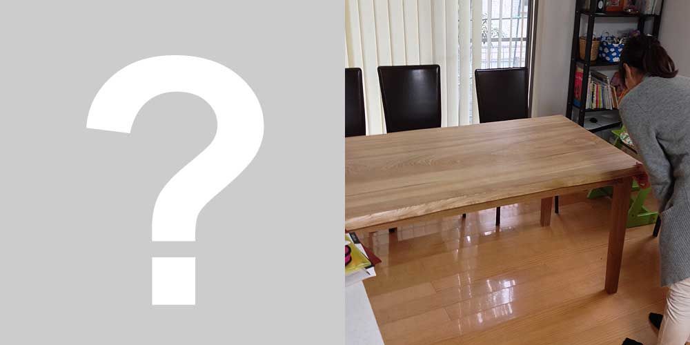 天然木無垢の耳付き座卓をダイニングテーブルにリメイク 家具リメイク事例：R019 Before&After