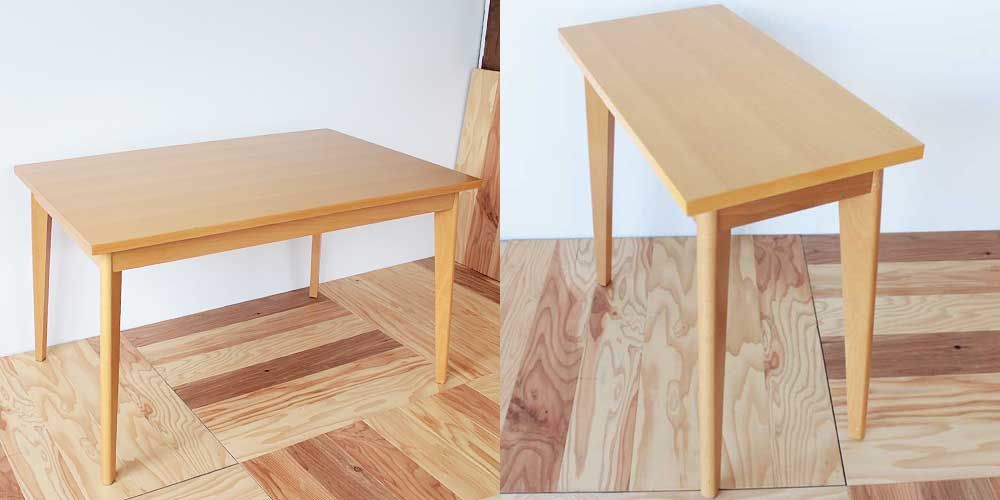 突き板のダイニングテーブルをパソコンデスクへとリメイク 家具リメイク事例：R069 Before&After