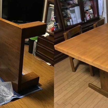 重いローテーブルを軽やかなダイニングテーブルにリメイク 家具リメイク事例：R072 Before&After