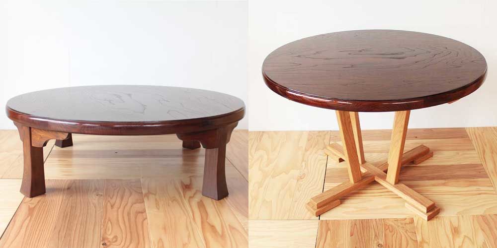ちゃぶ台の天板をいかしダイニングテーブルへ 家具リメイク事例：R083 Before&After