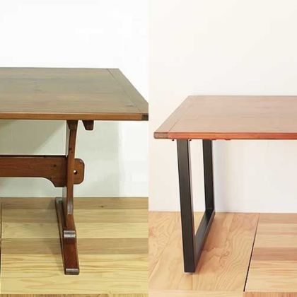 カントリー調のダイニングテーブルをアイアン脚にリメイク 家具リメイク事例：R089 Before&After