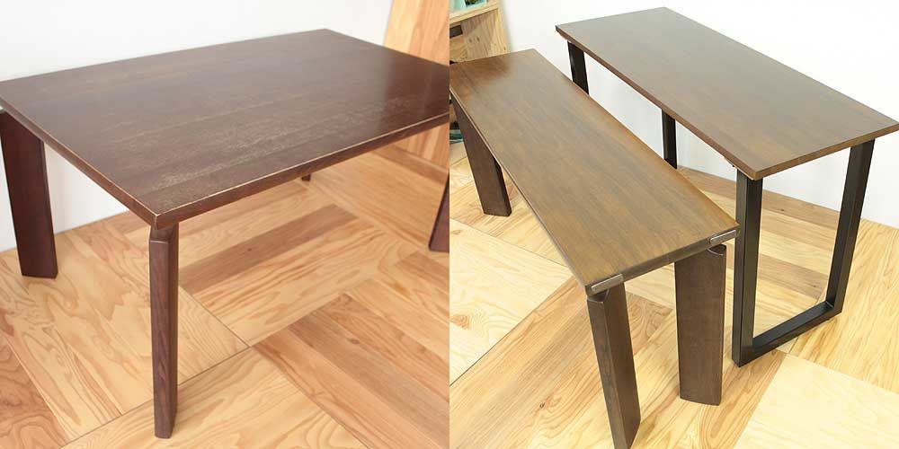 ダイニングテーブルを脚の異なる２つのテーブルにリメイク 家具リメイク事例：R091 Before&After