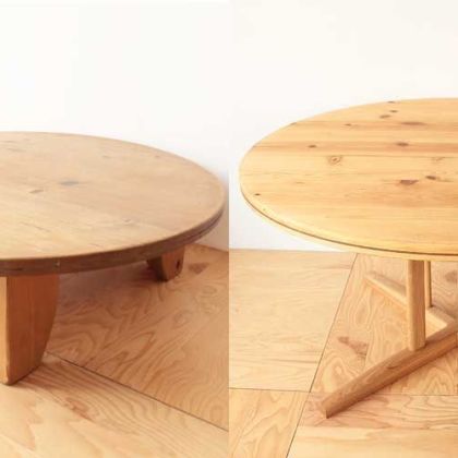 円形ローテーブルの脚を変えダイニングテーブルにリメイク 家具リメイク事例：R094 Before&After