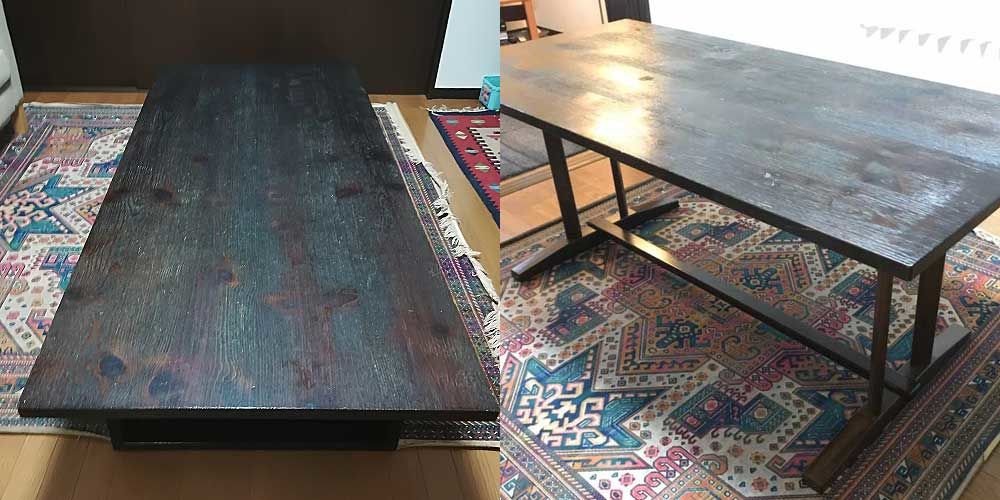 天板の姿はそのままに座卓をダイニングテーブルにリメイク 家具リメイク事例：R096 Before&After