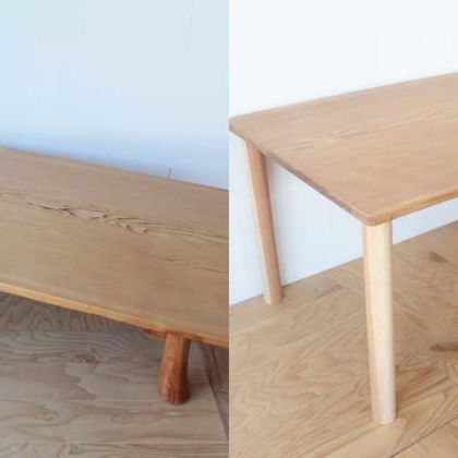 ツヤあり無垢材座卓をマットな質感のダイニングテーブルに 家具リメイク事例：R112 Before&After