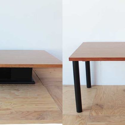 座卓の天板をリサイズ＆高さ変更してダイニングテーブルに 家具リメイク事例：R113 Before&After