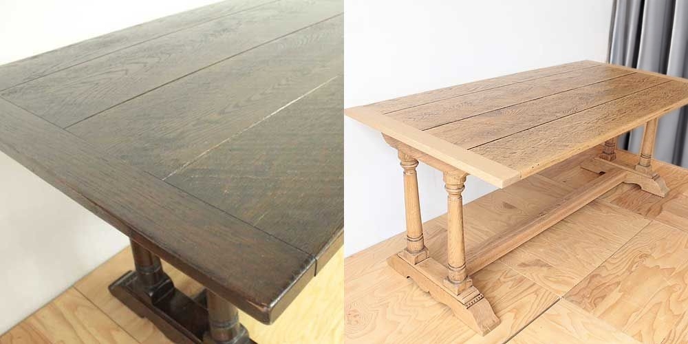 R0114：オランダ家具のダイニングテーブルをリサイズ＆塗装を変更のイメージ