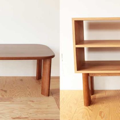 ダイニングテーブルの脚を生かしたキッチンシェルフ 家具リメイク事例：R117 Before&After