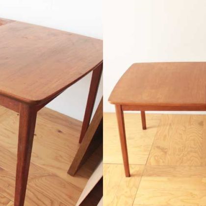 レストアで美しく蘇った40年以上お使いの拡張式テーブル 家具リメイク事例：R121 Before&After