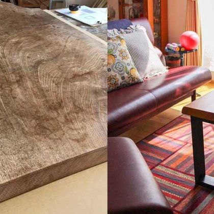 大きな天然木のテーブルをコンパクトなリビングテーブルにリメイク 家具リメイク事例：R125 Before&After