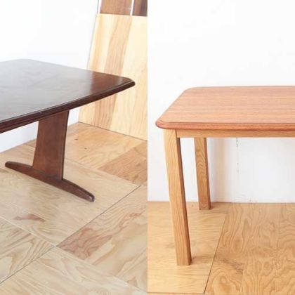 T字脚ダイニングテーブルをリサイズして４本脚にリメイク 家具リメイク事例：R127 Before&After