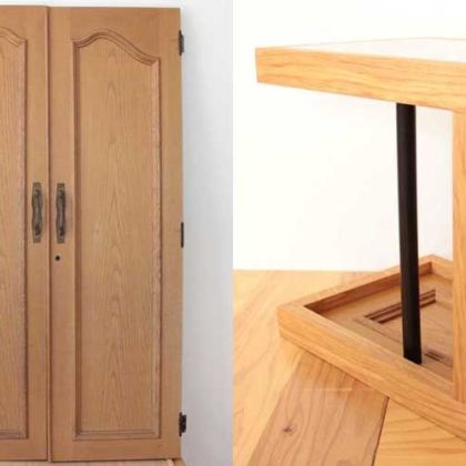 婚礼タンスの扉を３分割にしてコーヒーテーブルに 家具リメイク事例：R138 Before&After