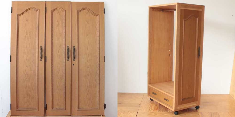 婚礼タンスの扉と引き出しを生かしワードローブに 家具リメイク事例：R139 Before&After