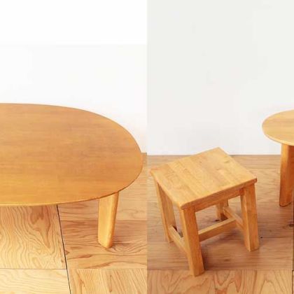 ローテーブルを一回り小さいリビングテーブルとスツールに 家具リメイク事例：R148 Before&After