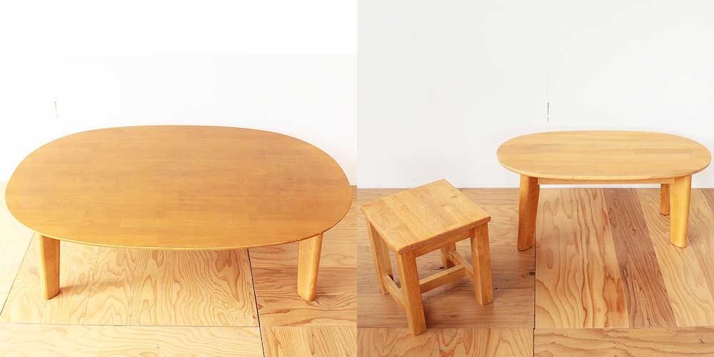 R148：ローテーブルを一回り小さいリビングテーブルとスツールに 東京＆大阪、家具を楽しむ家具工房 ROOTS FACTORY（ルーツ