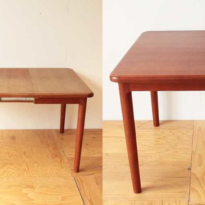 チーク材拡張式ダイニングテーブルをコンパクトにリサイズ 家具リメイク事例：R151 Before&After
