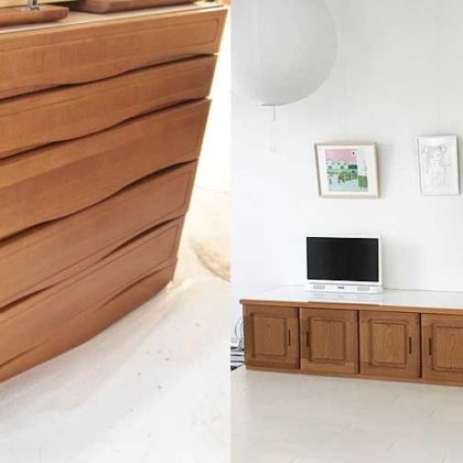 婚礼家具を組み合わせて白天板のチェストに 家具リメイク事例：R168 Before&After