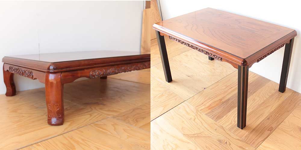 座卓を作業台兼用テーブルに 家具リメイク事例：R172 Before&After