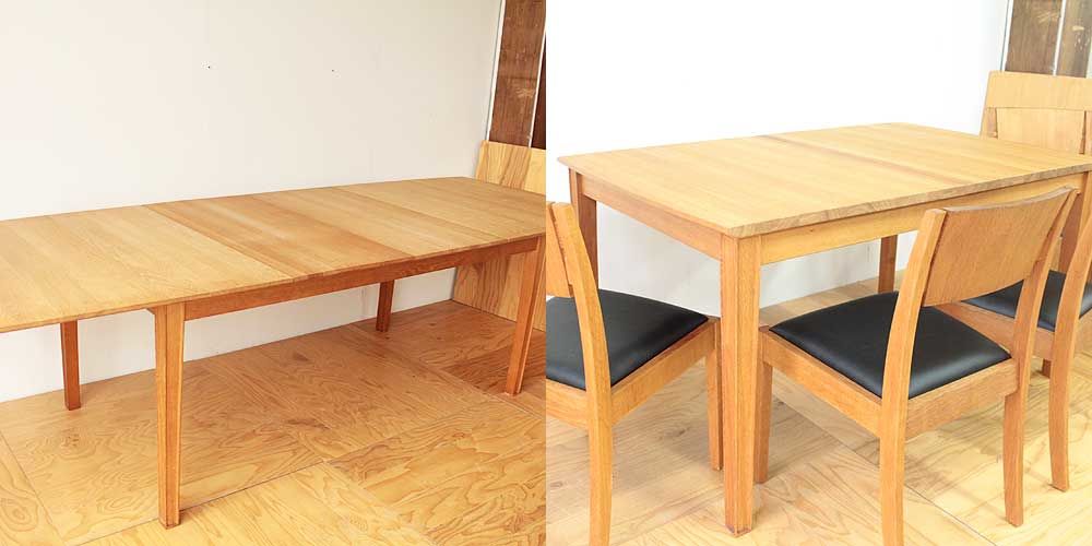 ダイニングテーブルとチェア一式をリサイズして再生 家具リメイク事例：R173 Before&After