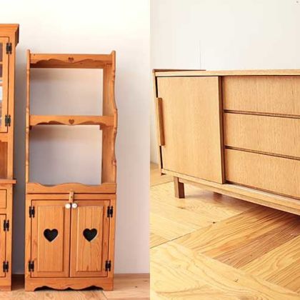 カントリー調食器棚をシンプルなリビングボードに 家具リメイク事例：R182 Before&After
