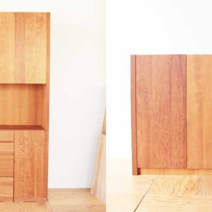 キッチンボードを収納力たっぷりな本棚に 家具リメイク事例：R187 Before&After