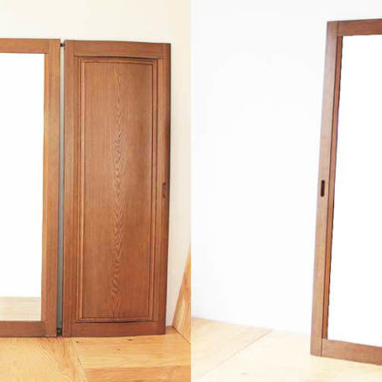 婚礼タンス扉の鏡を壁掛け鏡に 家具リメイク事例：R194 Before&After
