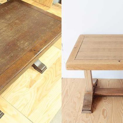 サイドテーブルの脚を新規製作して天板を綺麗に 家具リメイク事例：R198 Before&After