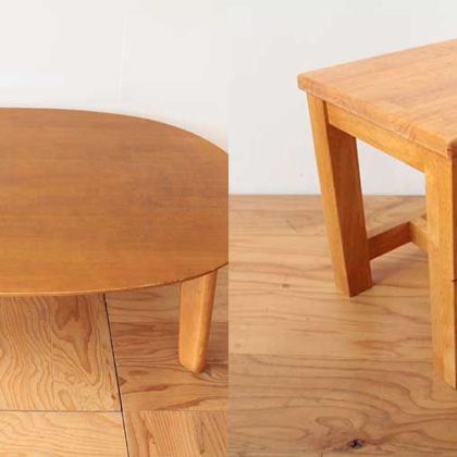 楕円形のローテーブルを玄関用スツールに 家具リメイク事例：R202 Before & After