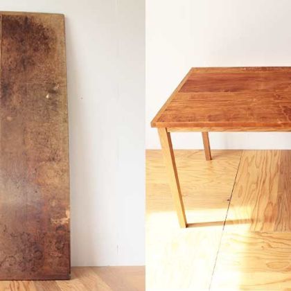 洋裁用作業板をリメイクしてダイニングテーブルに 家具リメイク事例：R205 Before & After