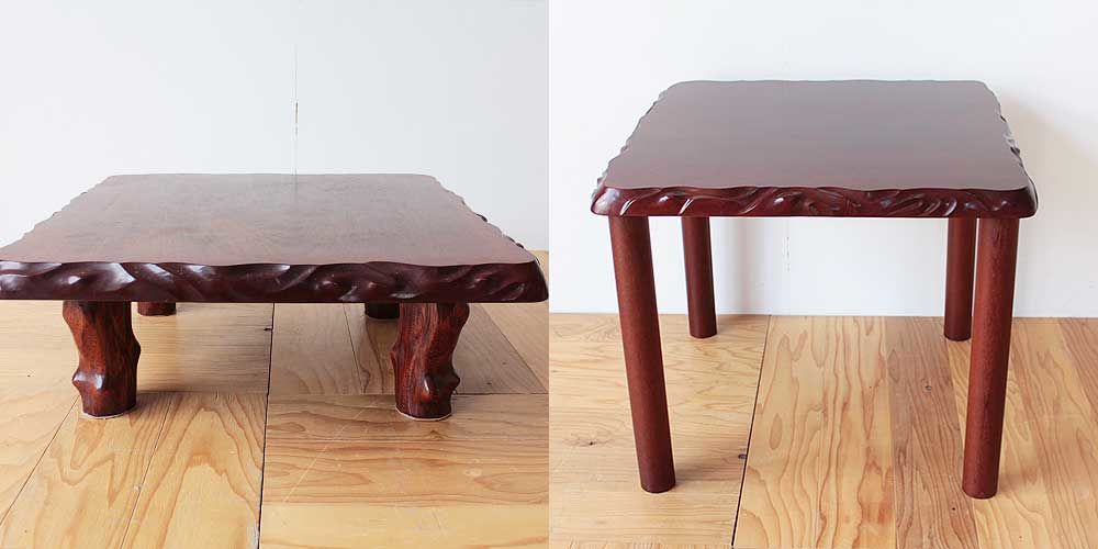 無垢一枚板の座卓を食事用テーブルに 家具リメイク事例：R212 Before & After