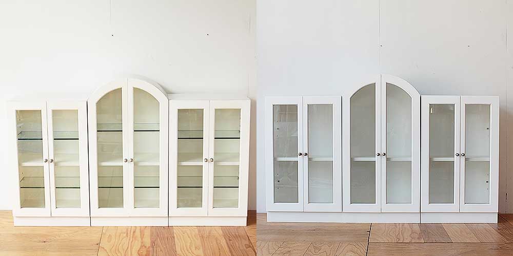 真白なサイドボードを再塗装してレストア 家具リメイク事例：R214 Before & After