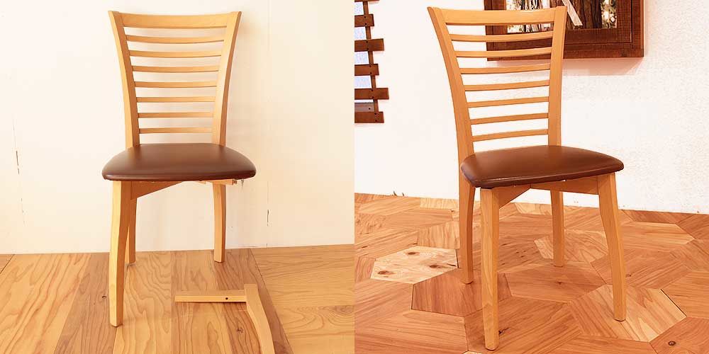 脚の折れた椅子をリペア　家具リメイク事例：R226　Before&after