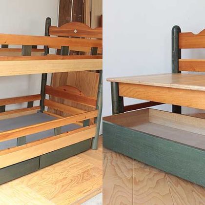 木製２段ベッドの部材だけを使ってベンチに　家具リメイク事例：R230　Before&after