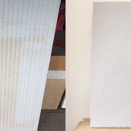 汚れたベビーベッドの床板を張り替え　家具リメイク事例：R239　Before&after