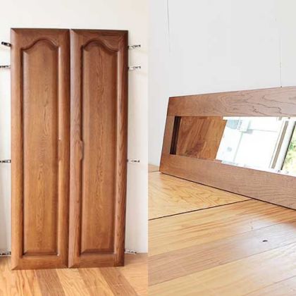 婚礼家具についていた鏡を生かして壁掛けミラーに　家具リメイク事例：R244　Before&after