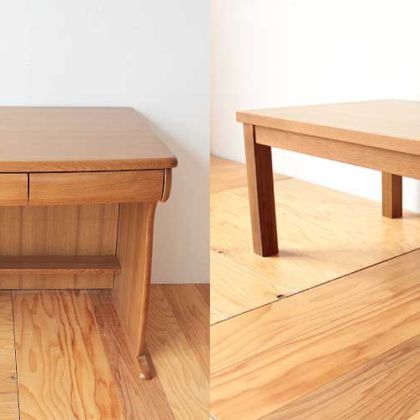 学習机の天板を生かして座卓に　家具リメイク事例：R254　Before&After