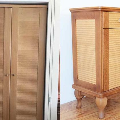 クローゼット扉の模様を生かし２台の猫脚キャビネットに　家具リメイク事例：R256　Before&After