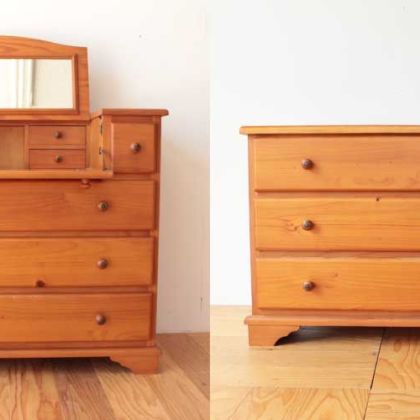 ドレッサーチェストを３段チェストにリサイズ　家具リメイク事例：R279　Before&after