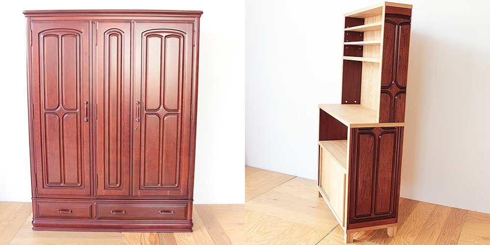 R0247:紫檀材婚礼家具を活かし、こだわりサイズのキッチンボードにのイメージ