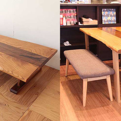 無垢天板のローテーブルをダイニングテーブルに 家具リメイク事例：R280 Before & After