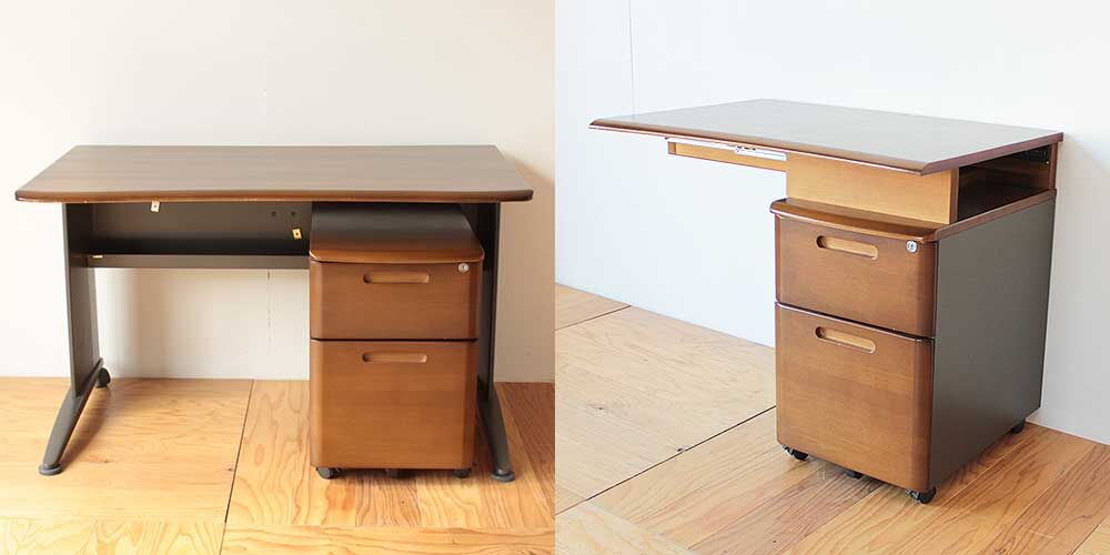 大きなデスクをリサイズと折り畳み式にリメイク　家具リメイク事例：R297　Before&after
