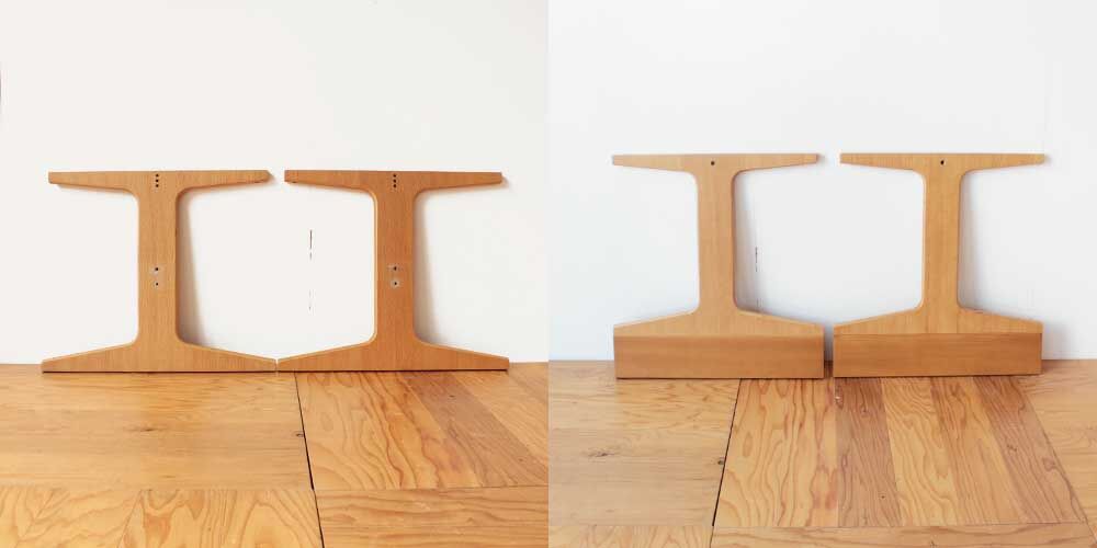 ダイニングテーブル脚のサイズアップリメイク　家具リメイク事例：R301　Before&after