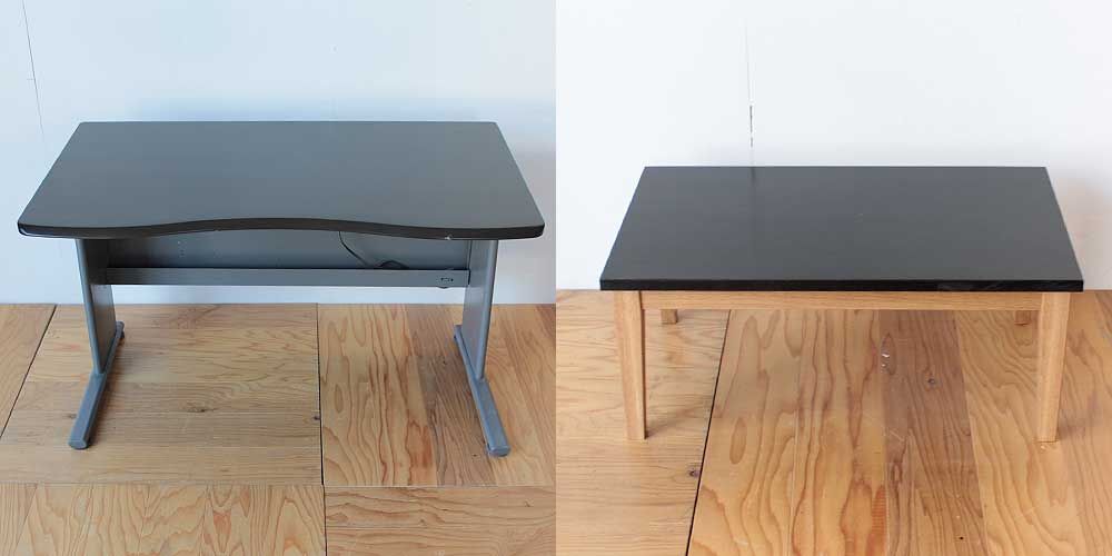 思い出の学習机をローテーブルにリメイク　家具リメイク事例：R309　Before&after