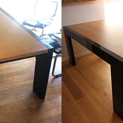ダイニングテーブルをレストアとリサイズリメイク家具リメイク事例：R314　Before&after