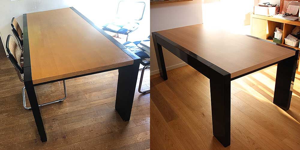 ダイニングテーブルをレストアとリサイズリメイク家具リメイク事例：R314　Before&after