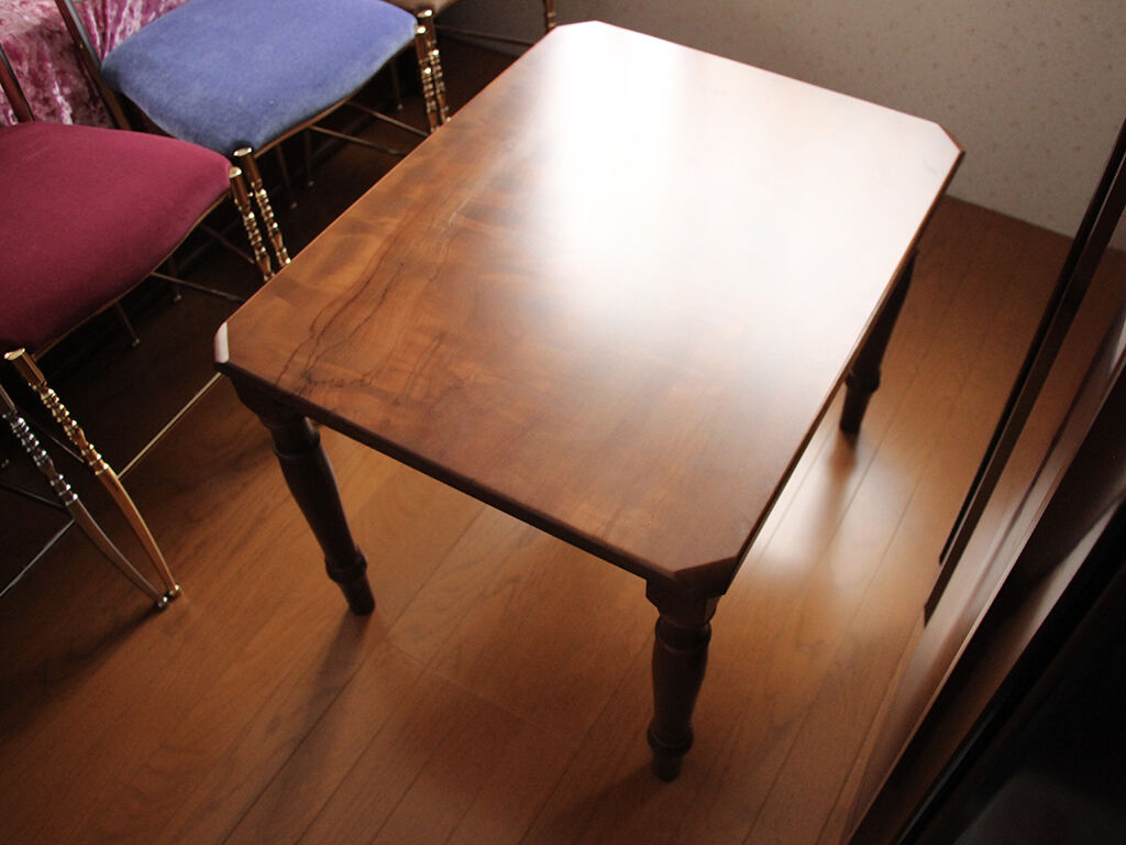 座卓からリメイクしたアンティーク風コーヒーテーブルを納品