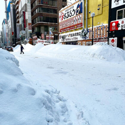 雪が降り積もる北海道