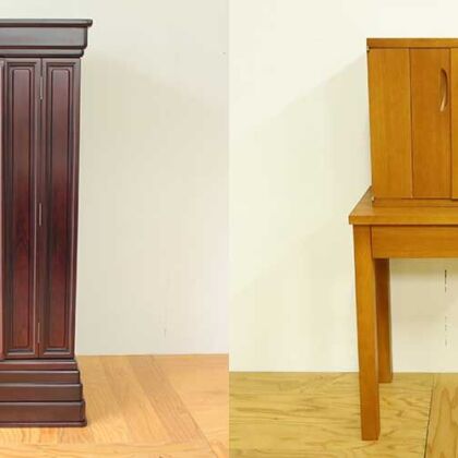 大きな黒檀のお仏壇をコンパクトな上置き型サイズにリメイク　家具リメイク事例：R359　before&after