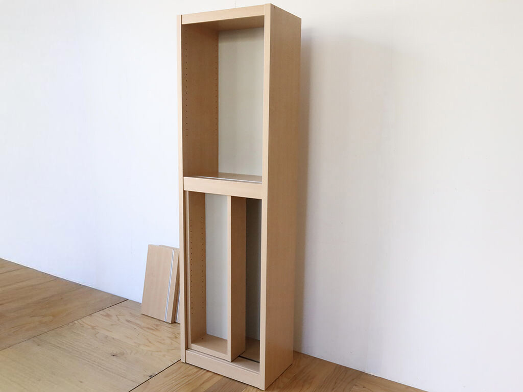 横幅と高さをリサイズしてスリムになったスライド式本棚