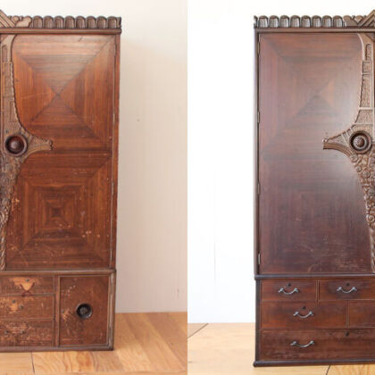 100年物の御曽祖母様の代から使われていた衣装タンスをレストア　家具リメイク事例：R385　before&after